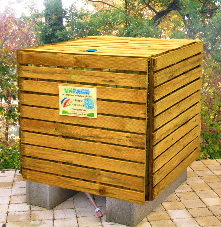 Récupérateur cuves IBC 1000L opaque alimentaire pour eau de récupération de  pluie - jardin