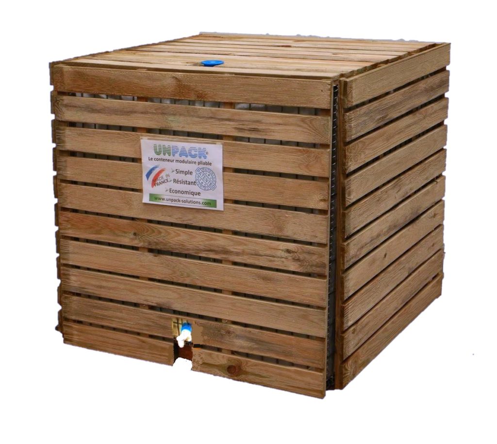 cuve 1000 litres habillée 4 panneaux bois