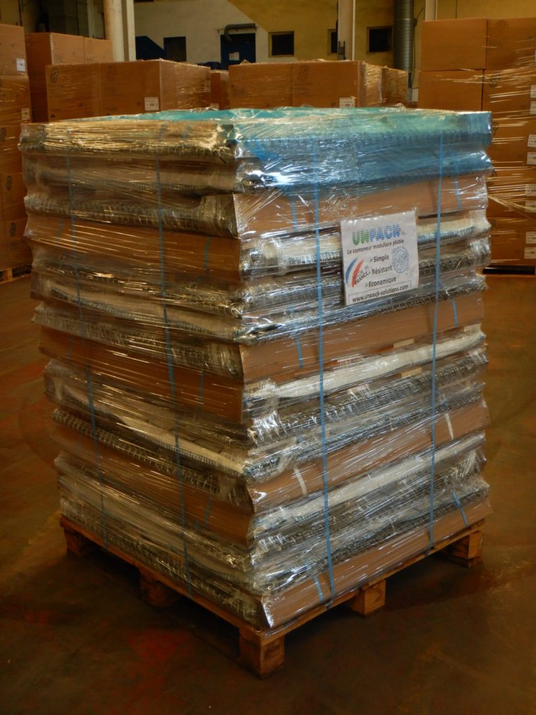 Conteneur 1000 litres UNPACK palettisés pour un gain logistique et de cout transport.