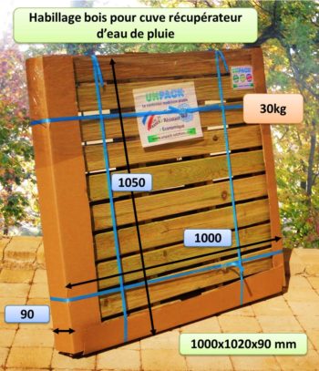 Habillage bois 4 faces cuve 1000 litres UNPACK